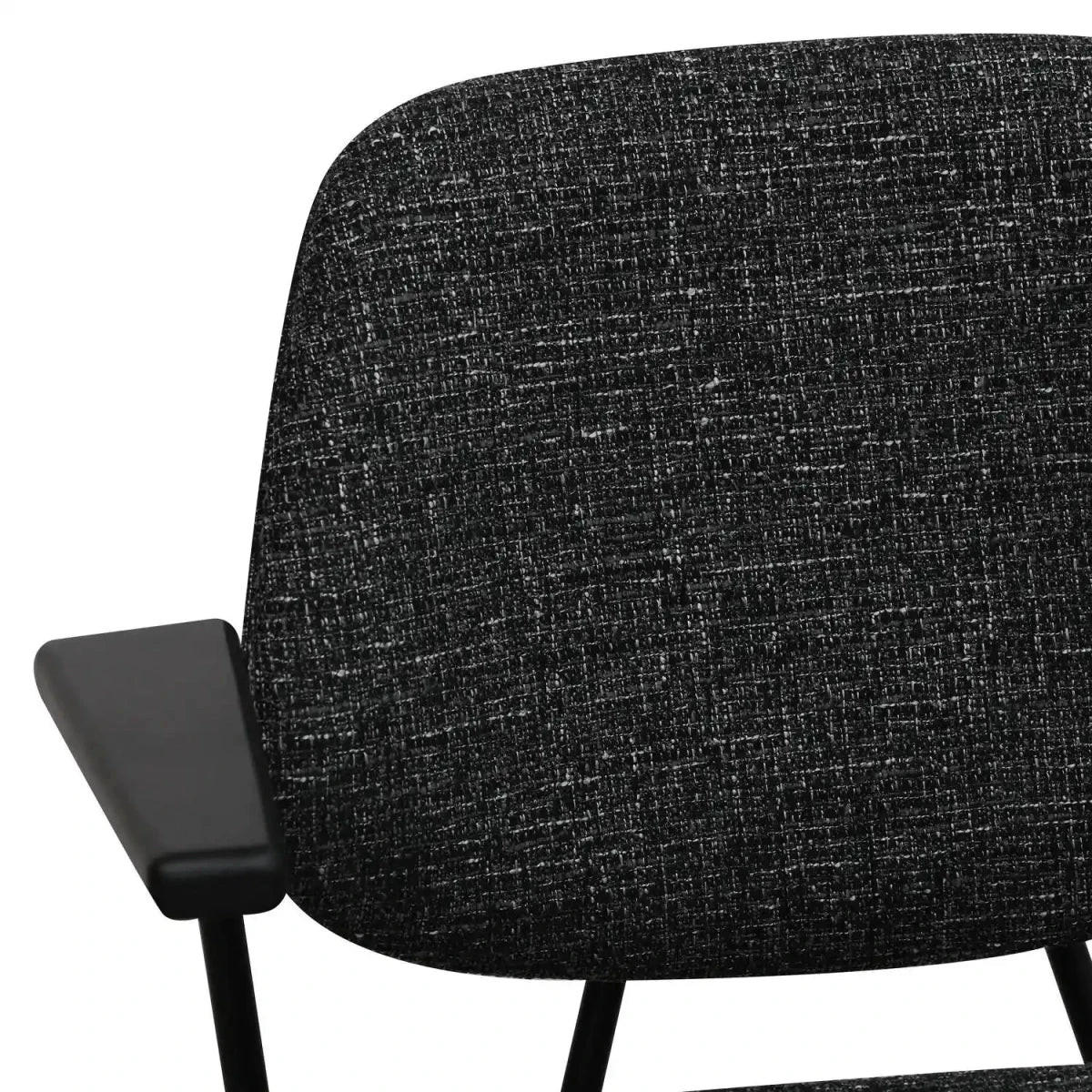 ARMLEHNSTUHL-SET 6 Stück in Teddystoff Schwarz - Schwarz, Textil/Metall (50/82/58cm) - Furnhouse