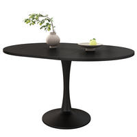 JÍDELNÍ stůl 100/140/100/75 cm černý z MDF rozkládací oválný - černá, kompozitní dřevo (100/140/75cm) - OKWISH