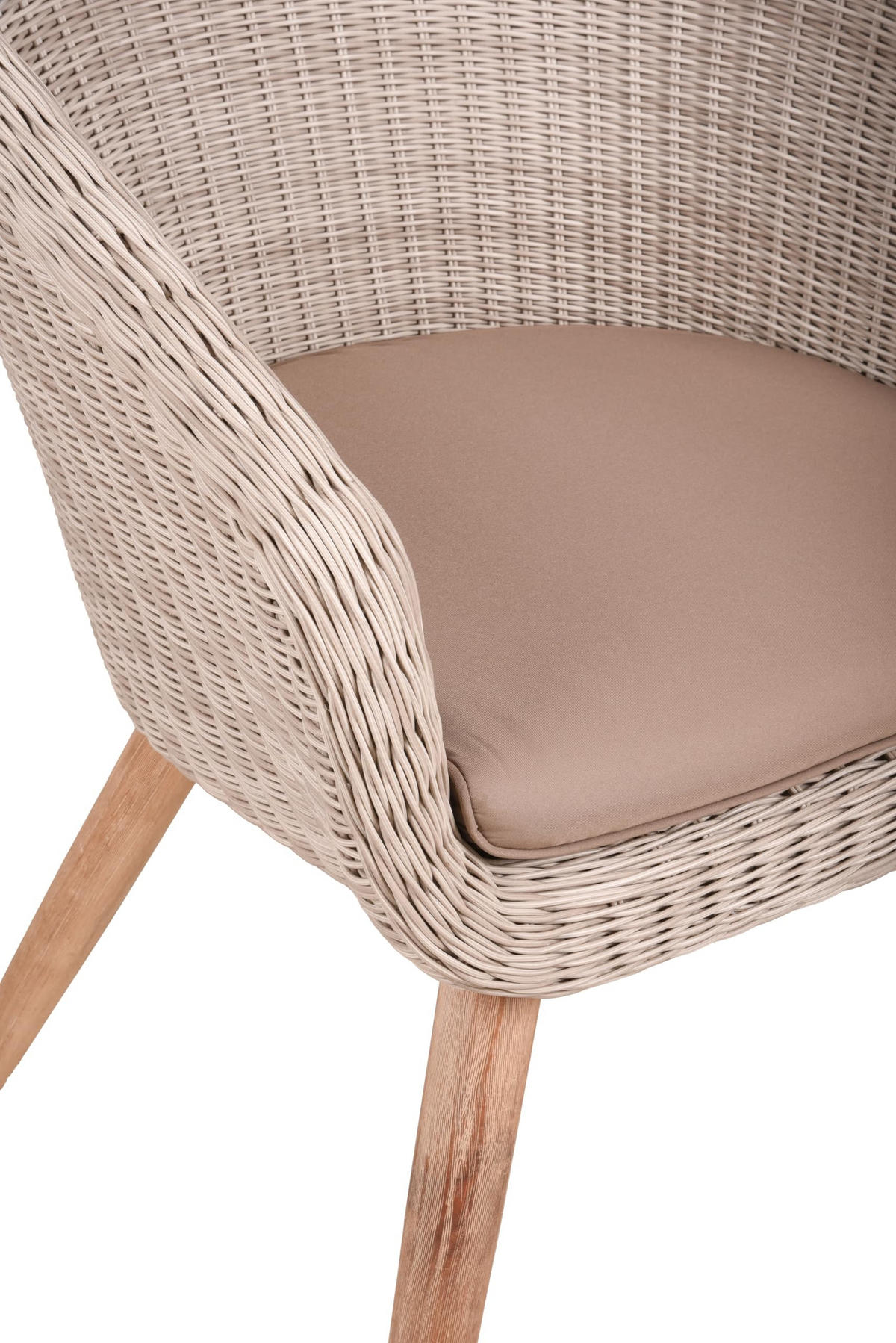 GARTENSTUHL 4er Set Porto mit Sitzauflage Gartenstühle - Braun, Holz (62/82/66cm) - DELUKE