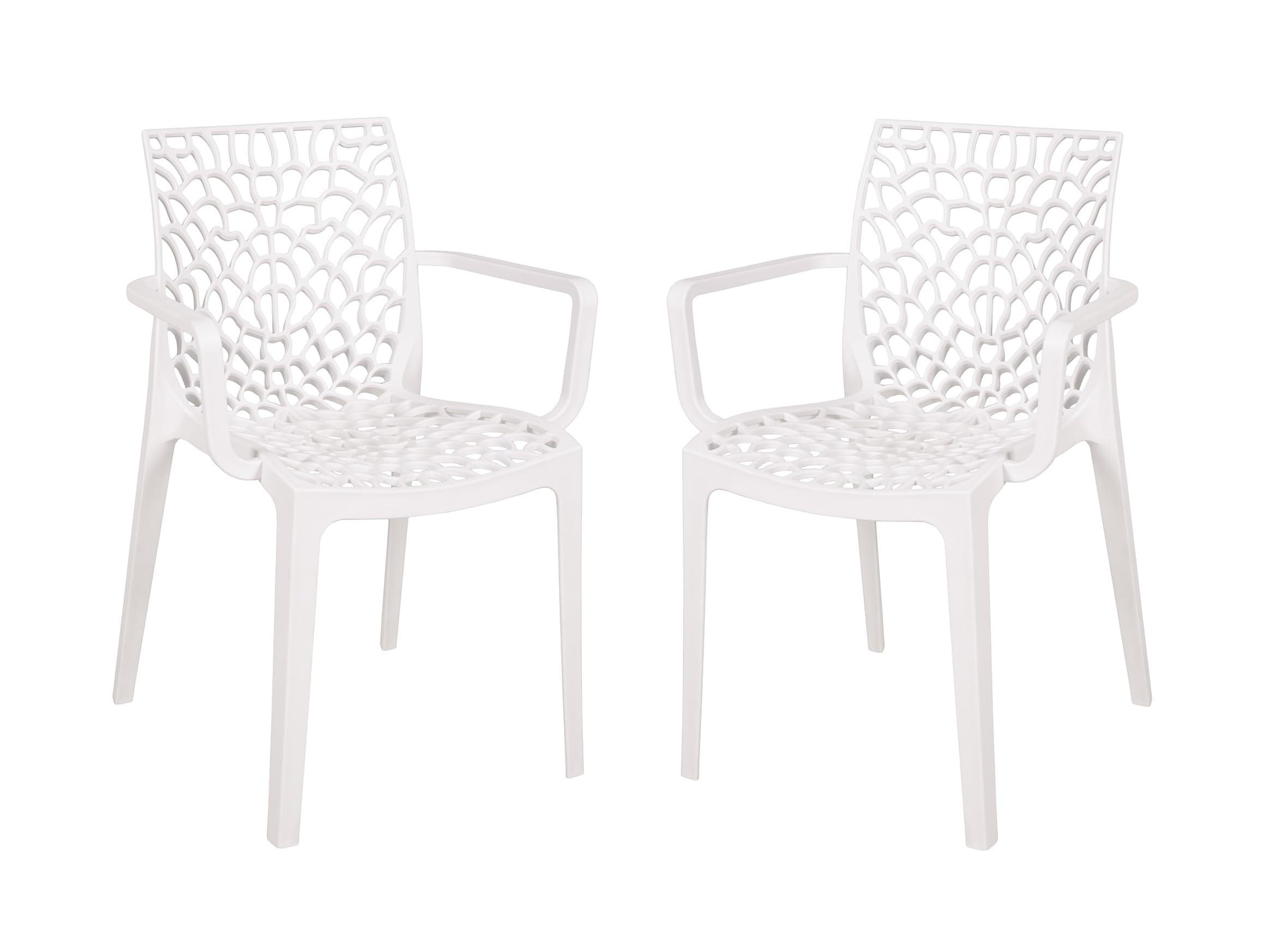 GARTENSTUHL 2er Set Ivar Weiß Gartenstühle - Weiß, Kunststoff (58/81/52cm) - DELUKE