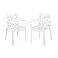 GARTENSTUHL 2er Set Ivar Weiß Gartenstühle - Weiß, Kunststoff (58/81/52cm) - DELUKE
