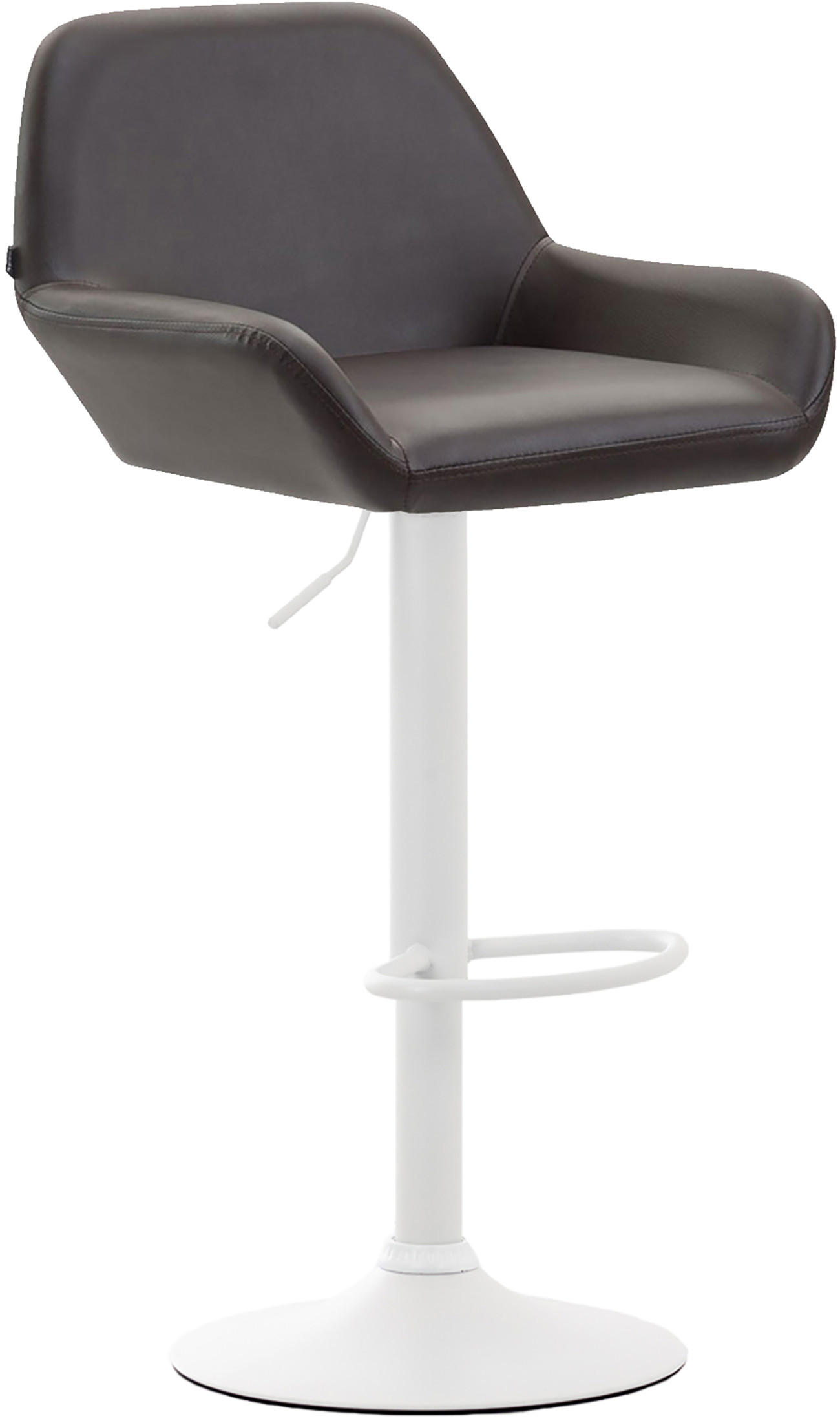 BARHOCKER DUBLIN Braun Kunstleder Weiß - Braun, Leder/Metall (51/89/52cm) - DELUKE