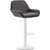 BARHOCKER DUBLIN Braun Kunstleder Weiß - Braun, Leder/Metall (51/89/52cm) - DELUKE