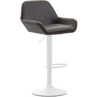 BARHOCKER DUBLIN Braun Kunstleder Weiß - Braun, Leder/Metall (51/89/52cm) - DELUKE