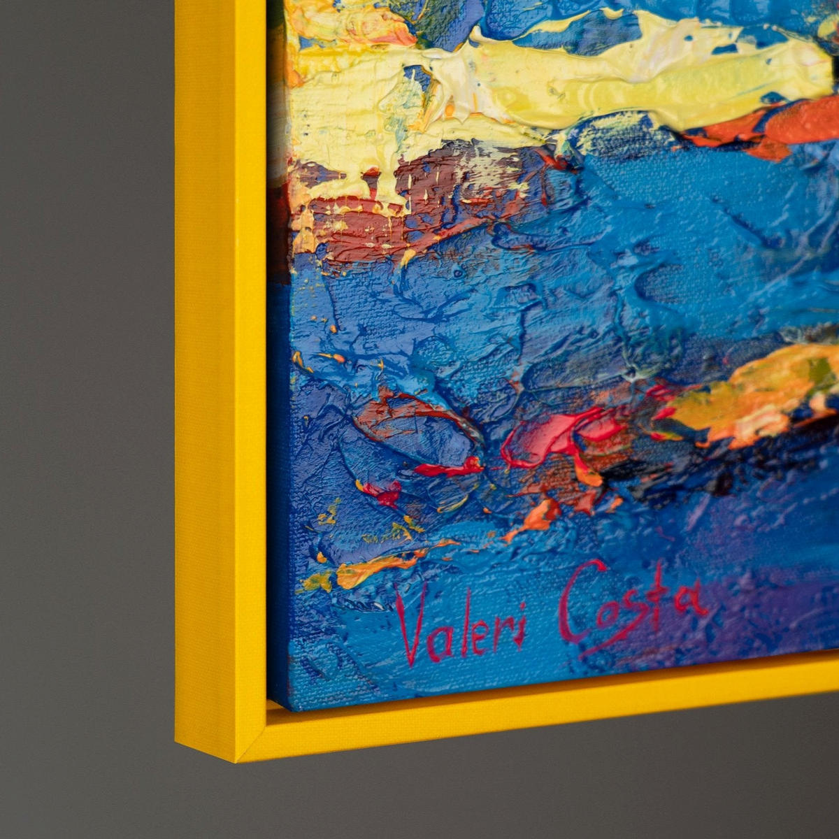 GEMÄLDE Meer Mirage Schattenfugenrahmen Gelb 160x80 cm - Gelb, Holz (160/80cm) - YS-art gallery