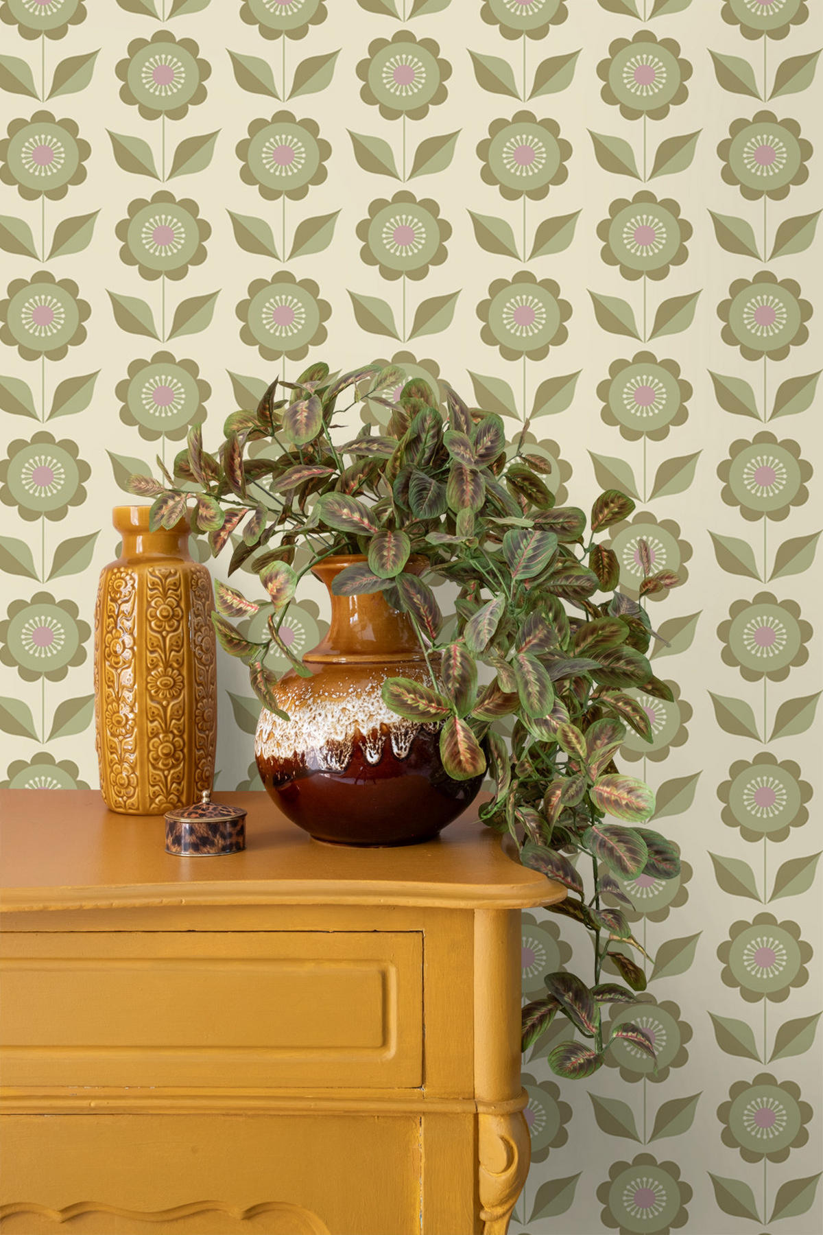 TAPETE Blumen 50 x 900 cm - Grün, Papier (50/900cm) - ESTAhome