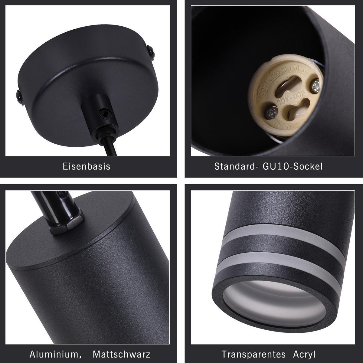PENDELLEUCHTE Darien 155/30/6 cm - Schwarz, Metall (155/30/6cm) - ZMH
