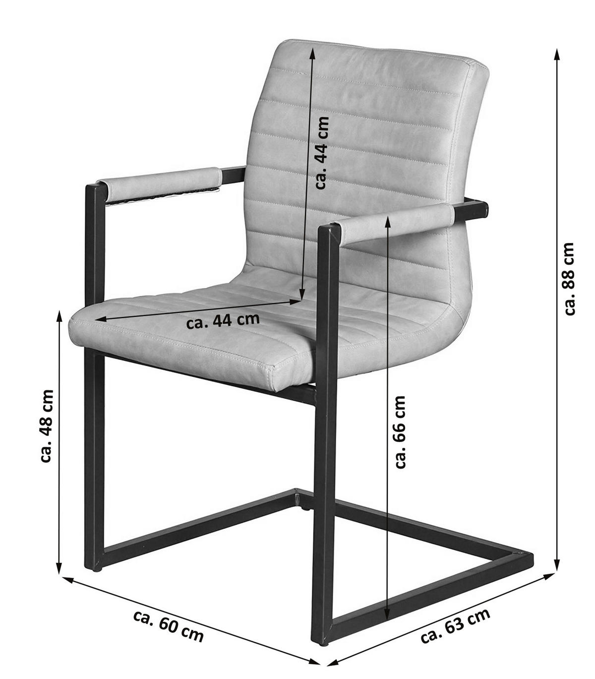 FREISCHWINGER PARZIVO - Anthrazit, Leder (46/84/42cm) - SAM