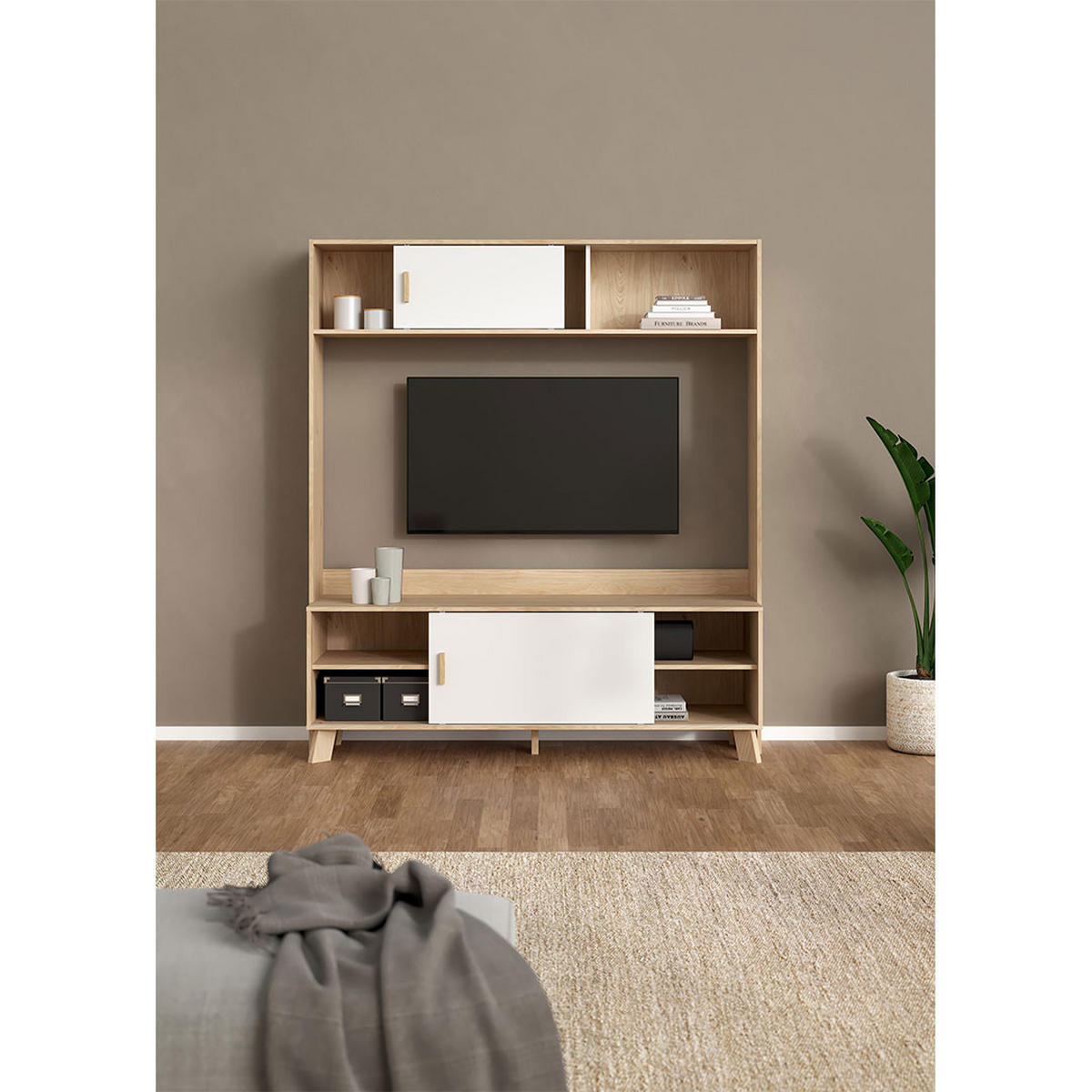REGALSYSTEM, Ikast, Eiche, Holzwerkstoff, 159 x 49 x 181 cm - Eichefarben, Holzwerkstoff (159/181/49cm) - ebuy24