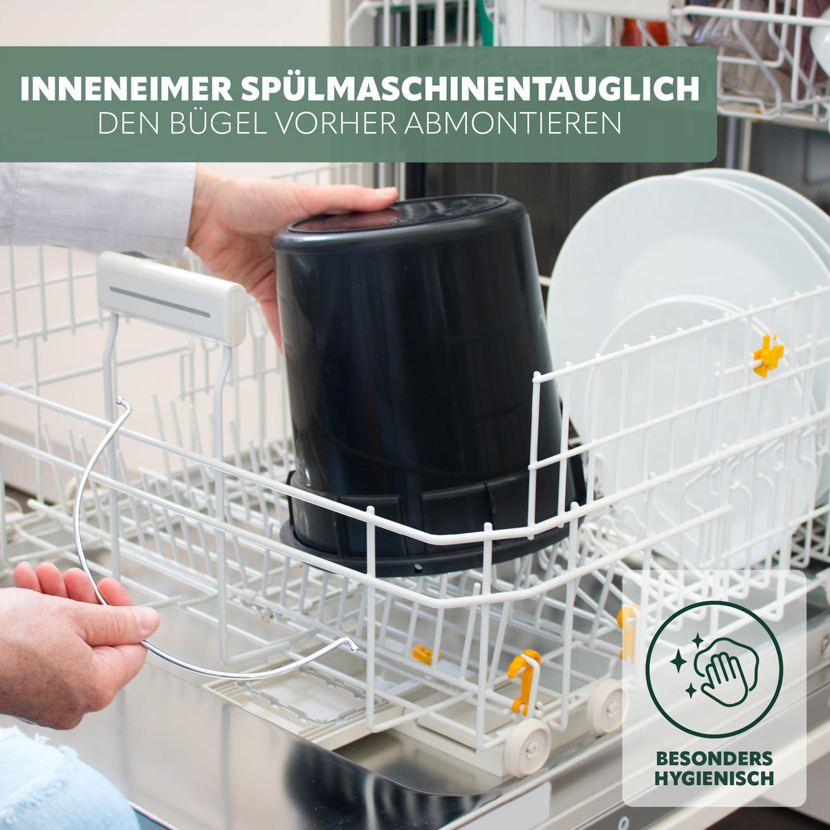 KOMPOSTEIMER 5 Liter, grau, Metall - Grau, Metall (20.5/29.5/20.5cm) - bremermann