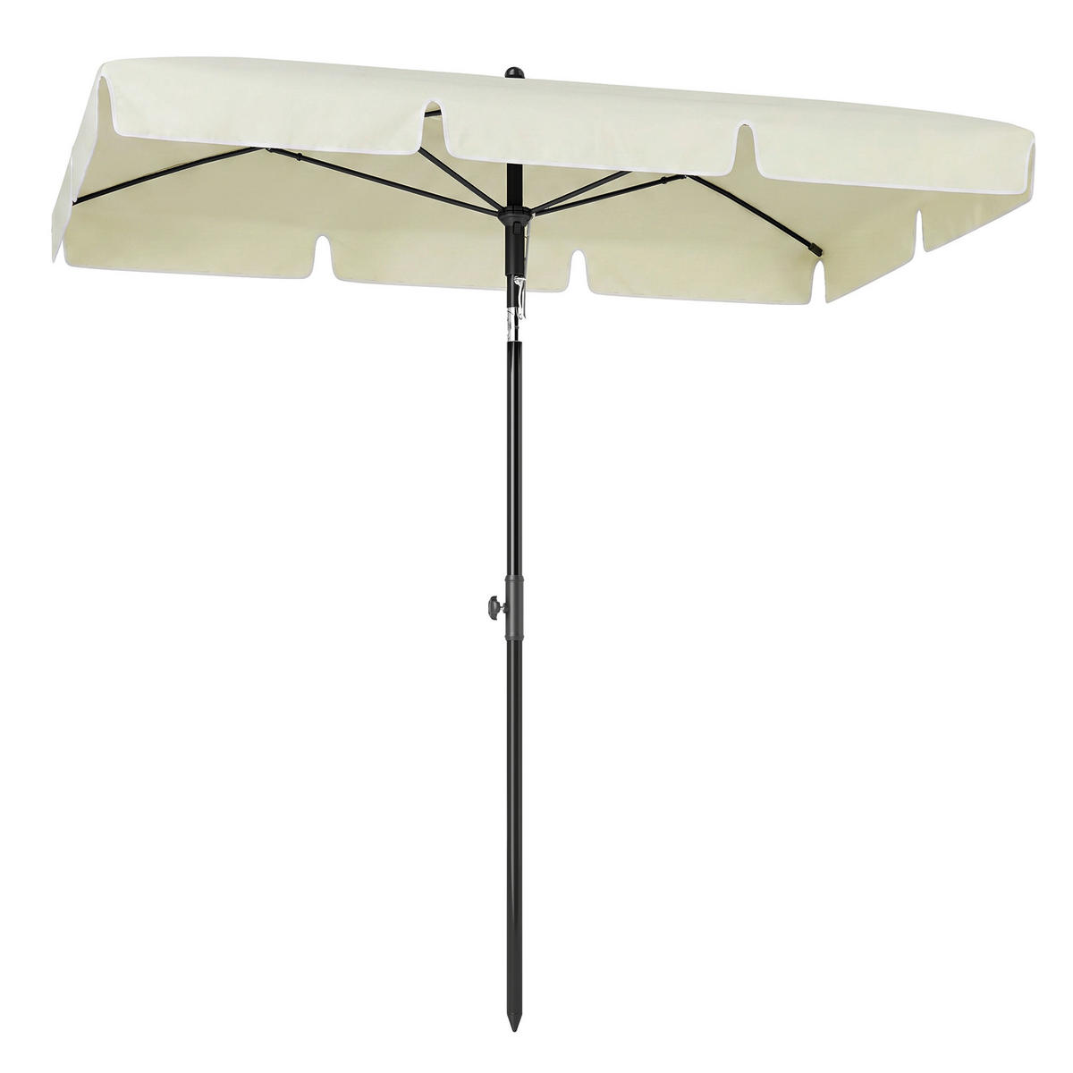 SONNENSCHIRM Hellbeige 198/130 cm neigbar - Beige, Metall (198/130cm) - PANGIVO
