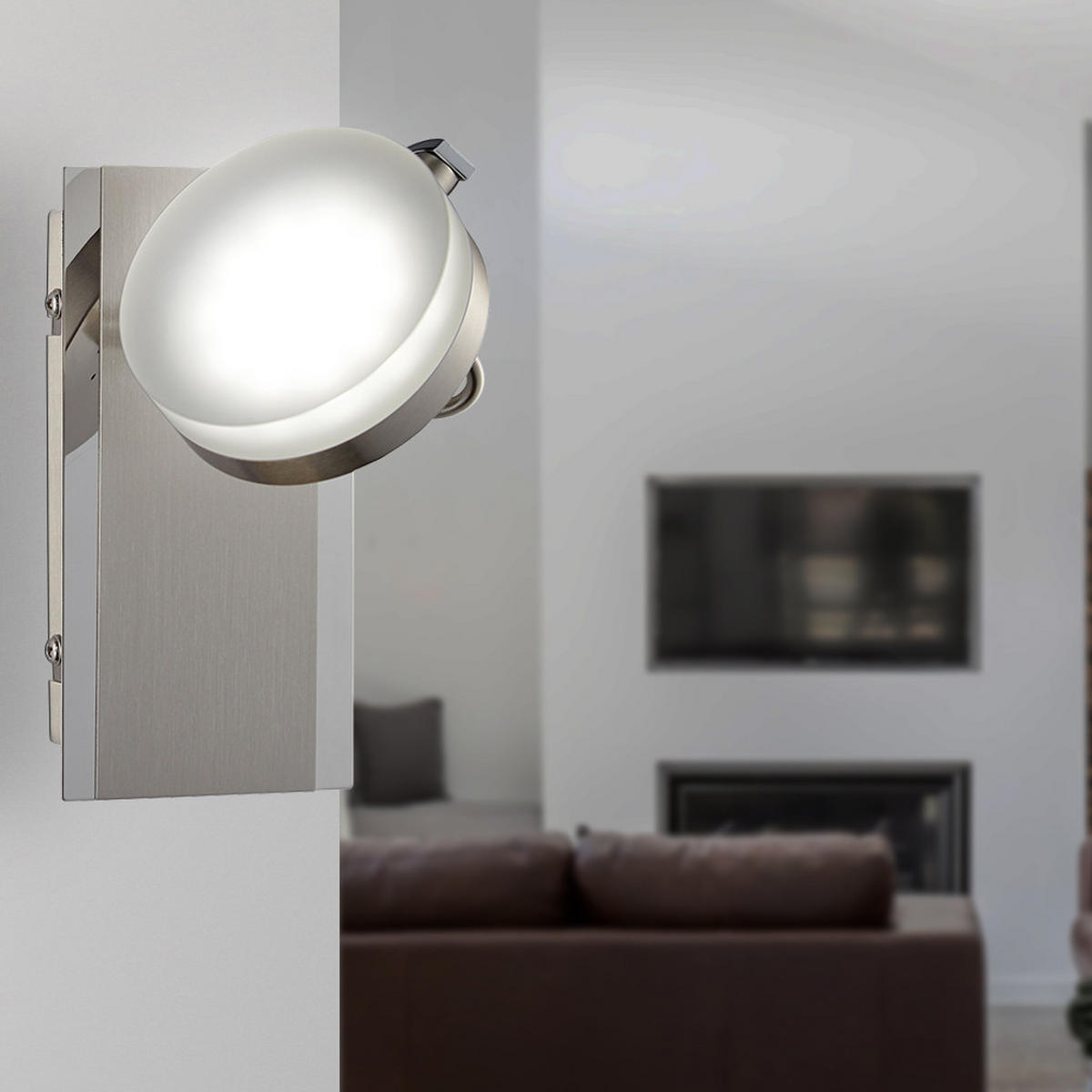 LED WANDLEUCHTE Metall Silber schwenkbar - Silberfarben, Metall (16.5/19/13.5cm)