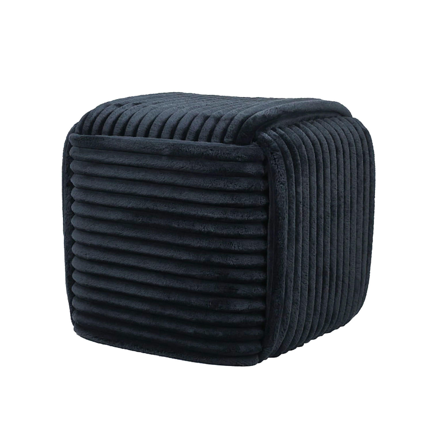 POUF Wiki schwarz 43/43/38 cm Textil - Schwarz, Textil (43/38/43cm) - Mondex