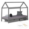 HAUSBETT mit Matratze mit Stauraum 90/200 cm Grau - Grau, Holz (206/160/98cm) - Homestyle4u