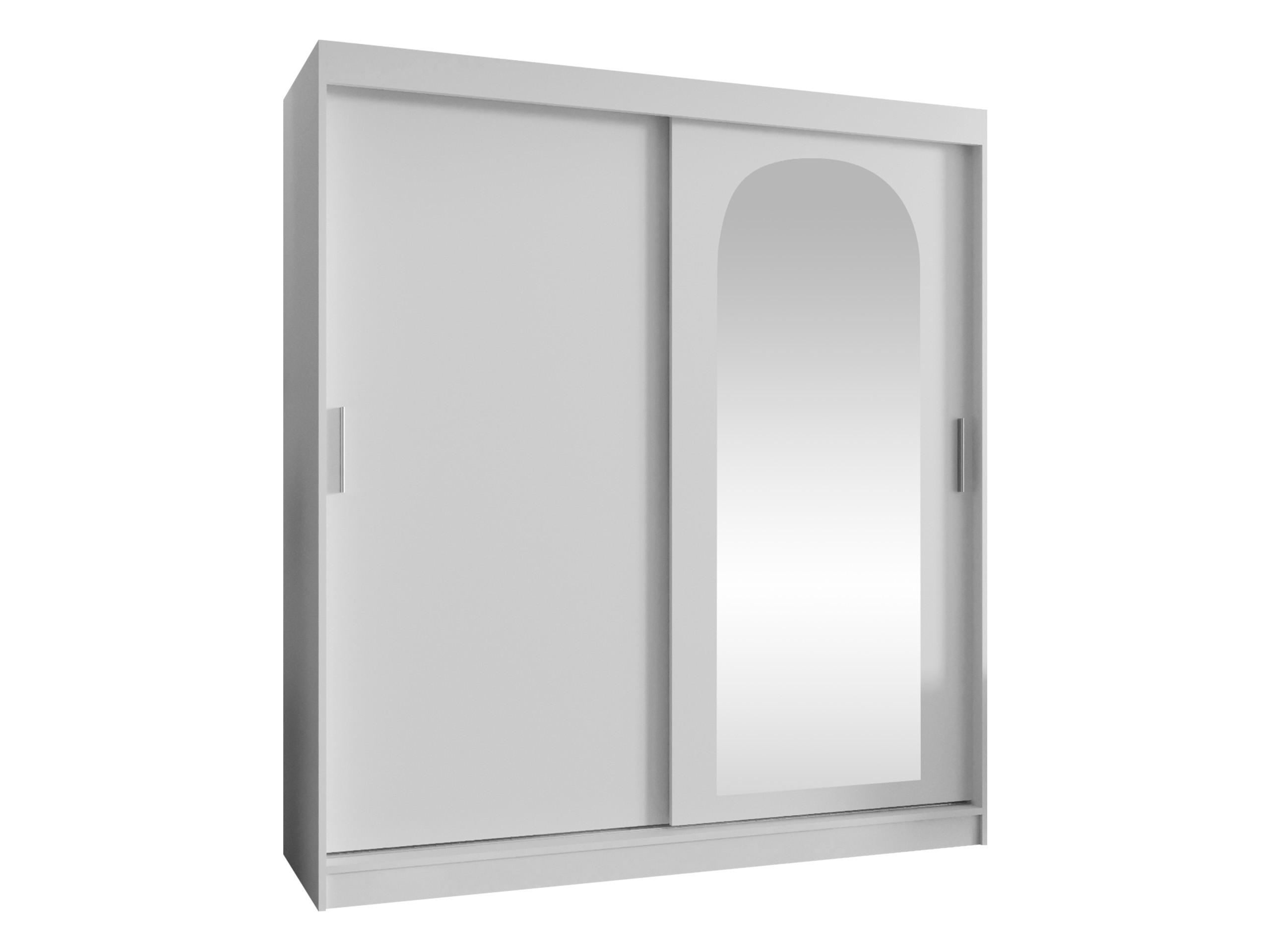 SCHWEBETÜRENSCHRANK Selfie 180 cm - Silberfarben/Weiß, Holzwerkstoff/Kunststoff (180/200/62cm) - MIRJAN24