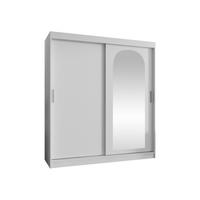 SCHWEBETÜRENSCHRANK Selfie 180 cm mit Schubladen - Silberfarben/Weiß, Holzwerkstoff/Kunststoff (180/200/62cm) - MIRJAN24