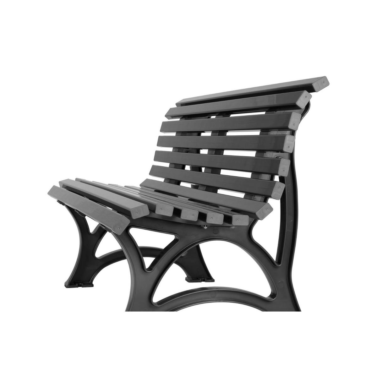 GARTENBANK Jamaika 3 Sitzer Graphitgrau 80 x 150 x 64 cm Witterungskunststoff & UV Beständiger Kunststoff - Graphitfarben, Kunststoff (150/80/64cm) - PROREGAL
