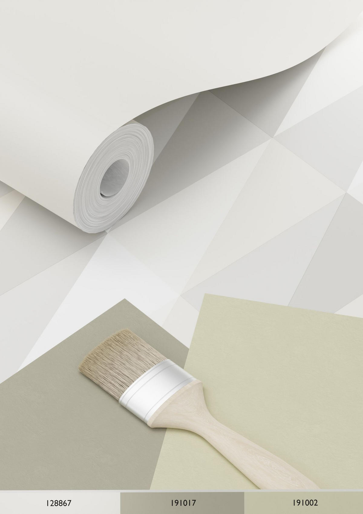 TAPETE grafische Dreiecke 53 cm x 10.05 m - Grau, Papier (53/0.1cm) - ESTAhome