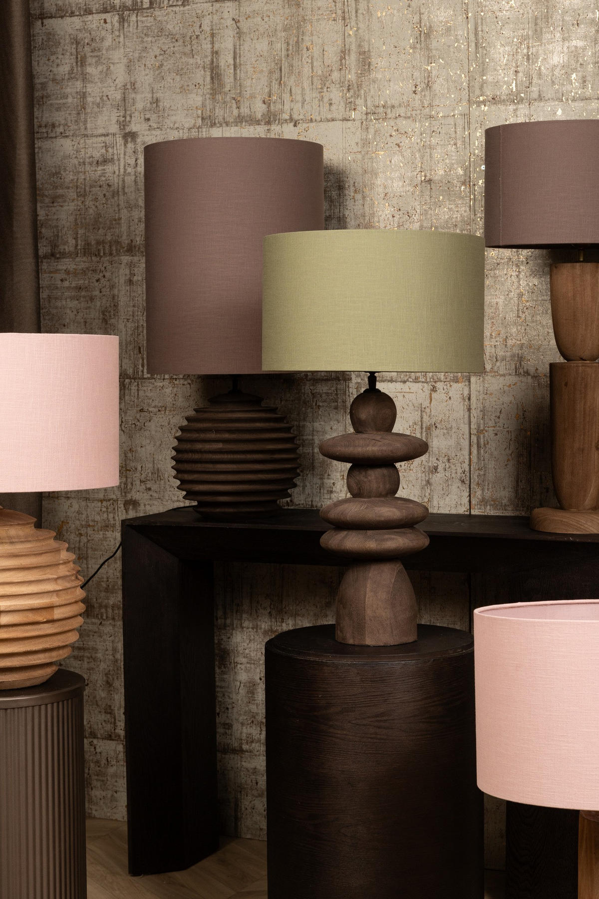 TISCHLAMPE Callain Braun 20/20/45cm - Braun, Holz (20/20/45cm) - PTMD Collection