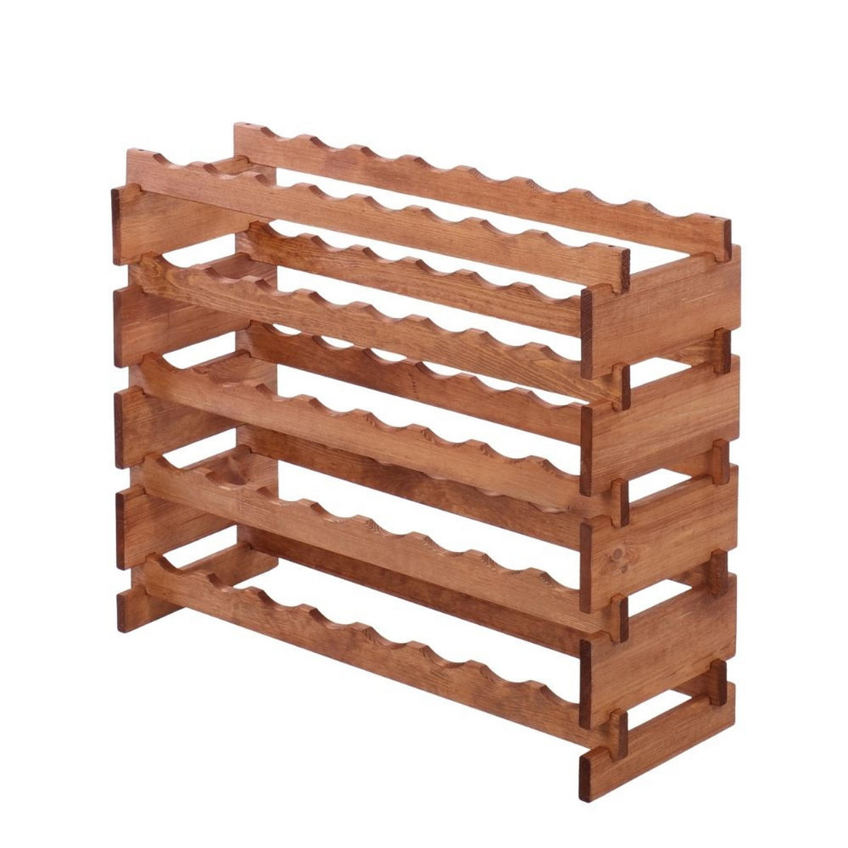 WEINREGAL VINOTECA FLEX PRO HxBxT 65x84x28cm 40 Flaschen auf 5 Ebenen Braun geölt - Braun, Holz (84/65/28cm) - PROREGAL