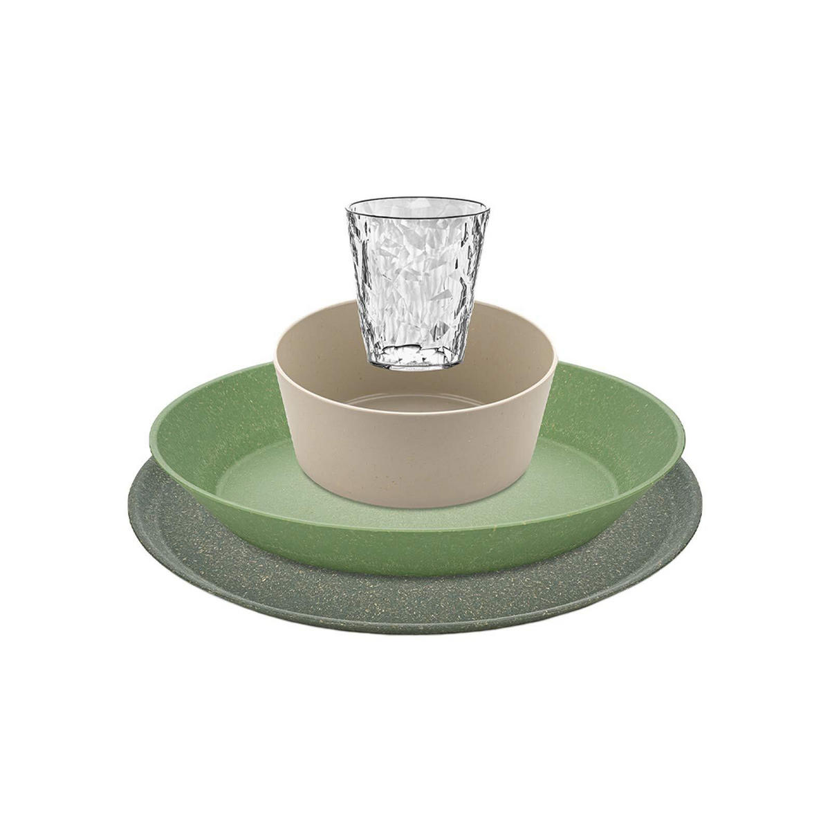 GESCHIRRSET Connect Set Bergen bunt 16er Set - Multicolor, Kunststoff (25.7/29/25.7cm) - Koziol