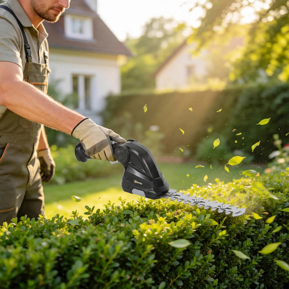 HECKENSCHERE ABS 65Mn Schwarz - Schwarz, Kunststoff (8.5/12/47cm) - Outsunny
