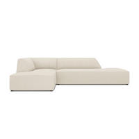 ECKSOFA links Ruby aus Cord leichtes beige 4 Sitzplätze - Creme, Textil (180/273cm) - Micadoni