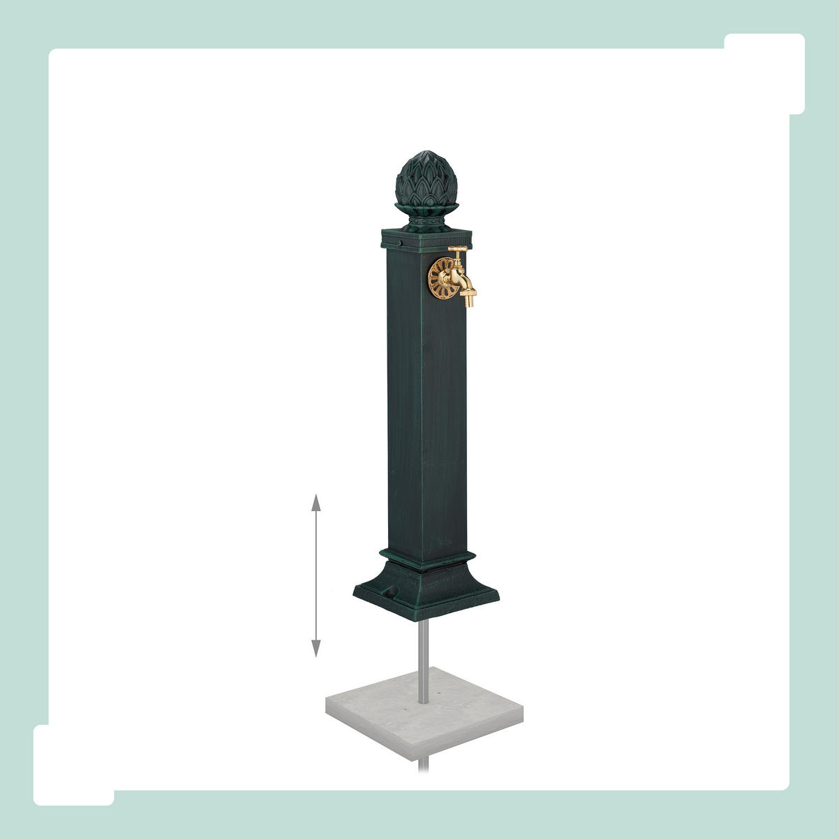 STANDBRUNNEN - Dunkelgrün, Metall (22/18.5/80cm) - Relaxdays