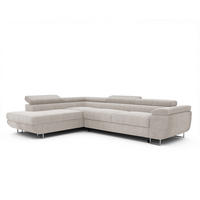 ECKSOFA ANTON mit Schlaffunktion und Bettkasten Creme - Creme, Holzwerkstoff/Kunststoff (274/203cm) - Idohome