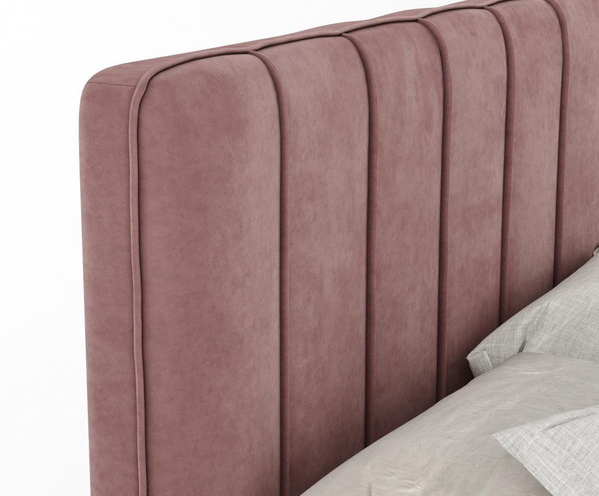 BOXSPRINGBETT Novara Rosa 140/200 cm - Schwarz/Rosa, Holz/Holzwerkstoff (140/200cm) - Maison de Reve