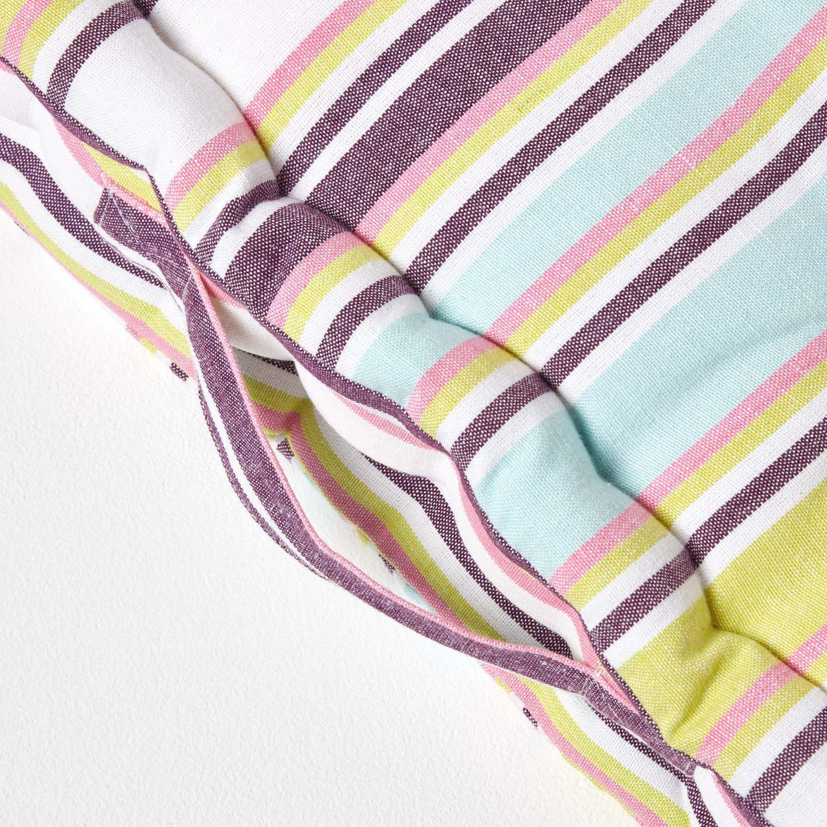 SITZKISSEN Osaka bunt gestreift 40/40/8 cm - Grün, Textil (40/40/8cm) - Homescapes