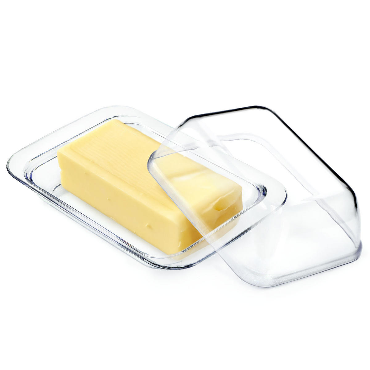 BUTTERDOSE aus Glas mit Deckel, 18 x 12 cm - Transparent, Glas (12.5/7/18.5cm) - KADAX