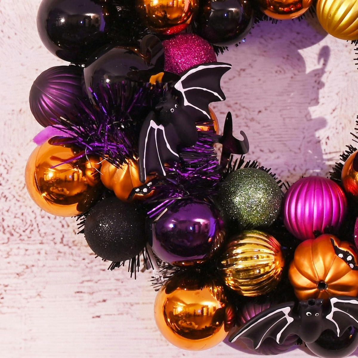 HALLOWEEN Kranz mit LED Licht 30 cm Bunt - Multicolor, Kunststoff (9cm)