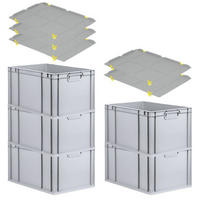 EUROBOX 5x Nextgen Economy Mit Auflagedeckel Grau/Gelb Griffe Geschlossen 65 Liter - Gelb, Kunststoff (40/32/60cm) - PROREGAL