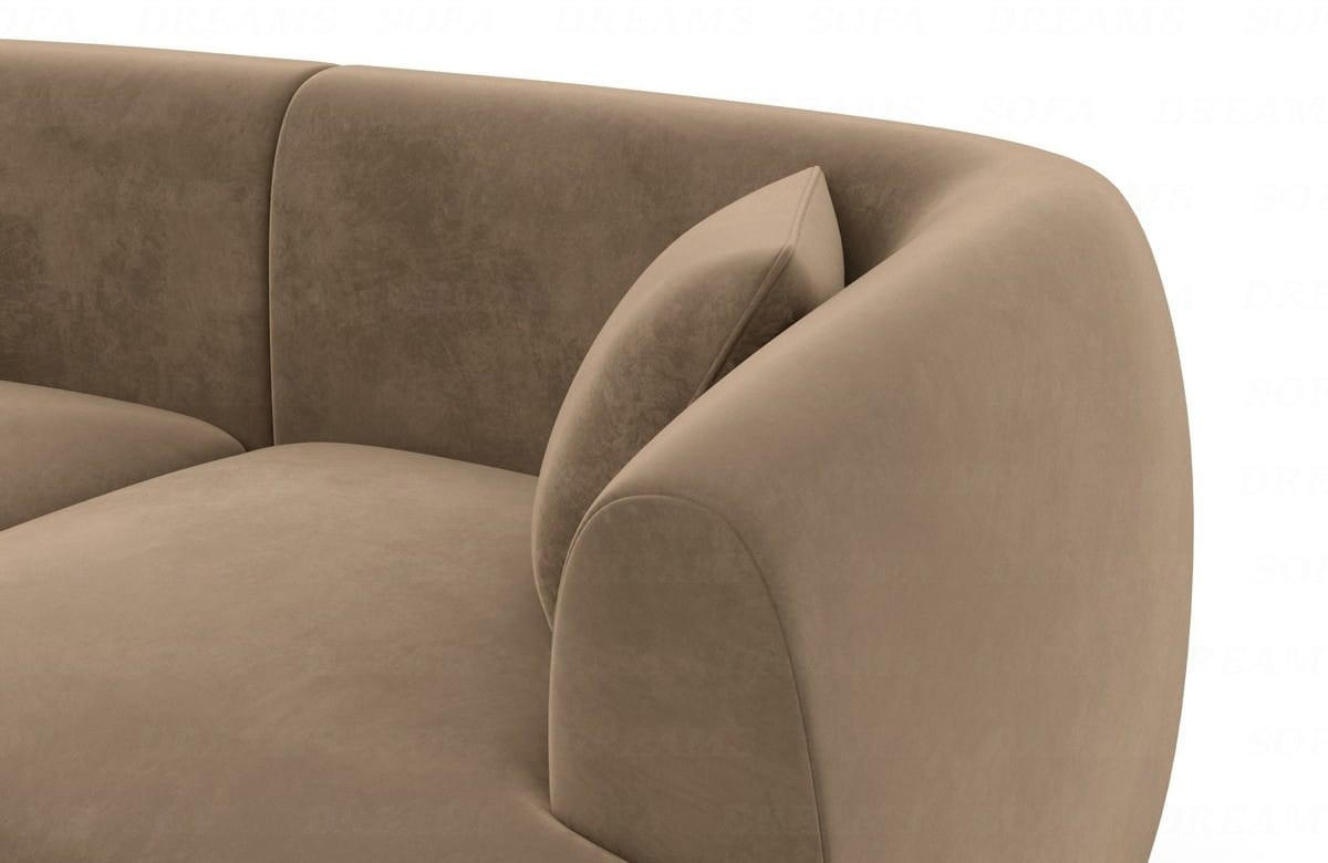 WOHNLANDSCHAFT Azura Braun Samtstoff - Braun, Kunststoff (325/78/177cm)