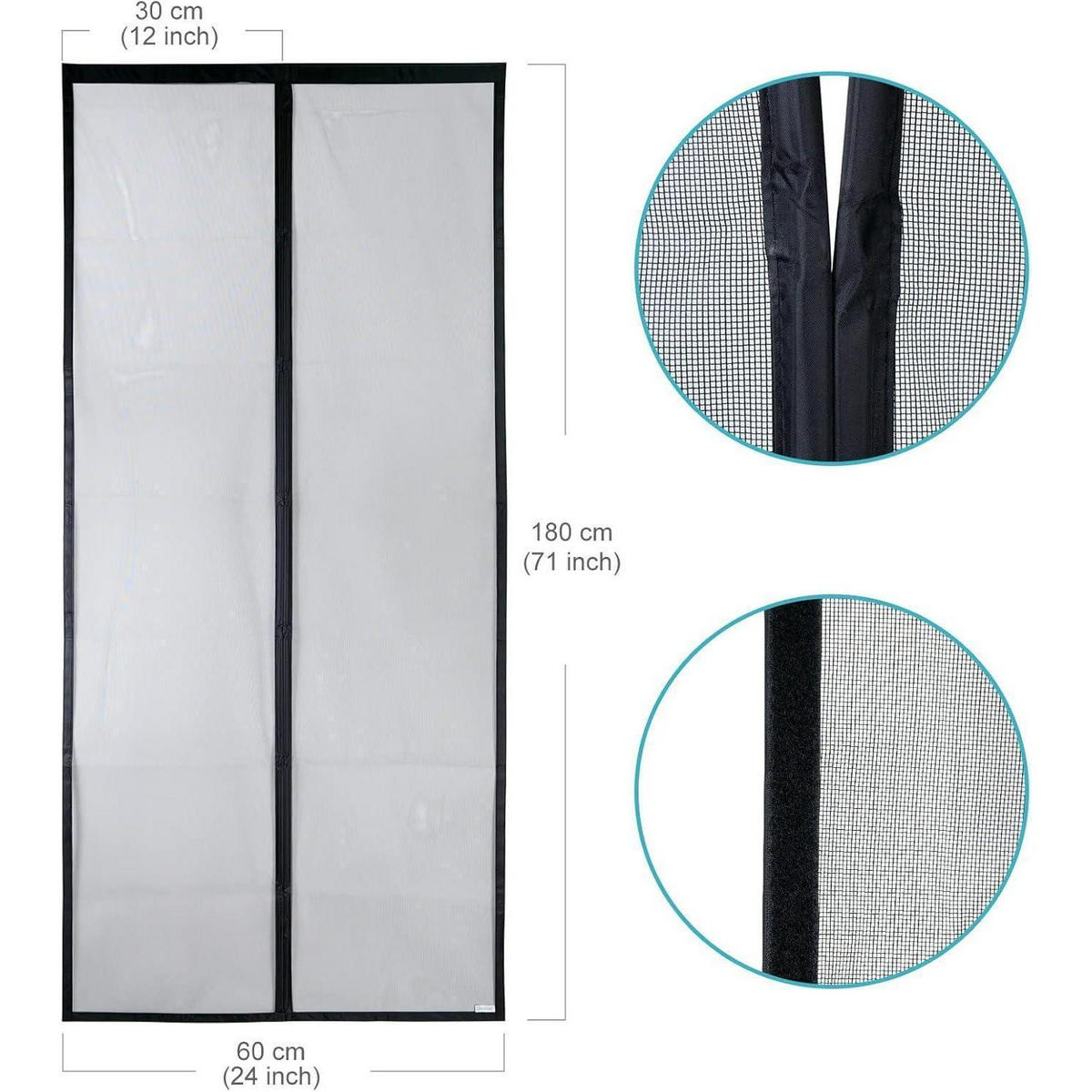 FLIEGENGITTER 60 x 180 cm Schwarz - Schwarz, Textil (60/180/1cm)