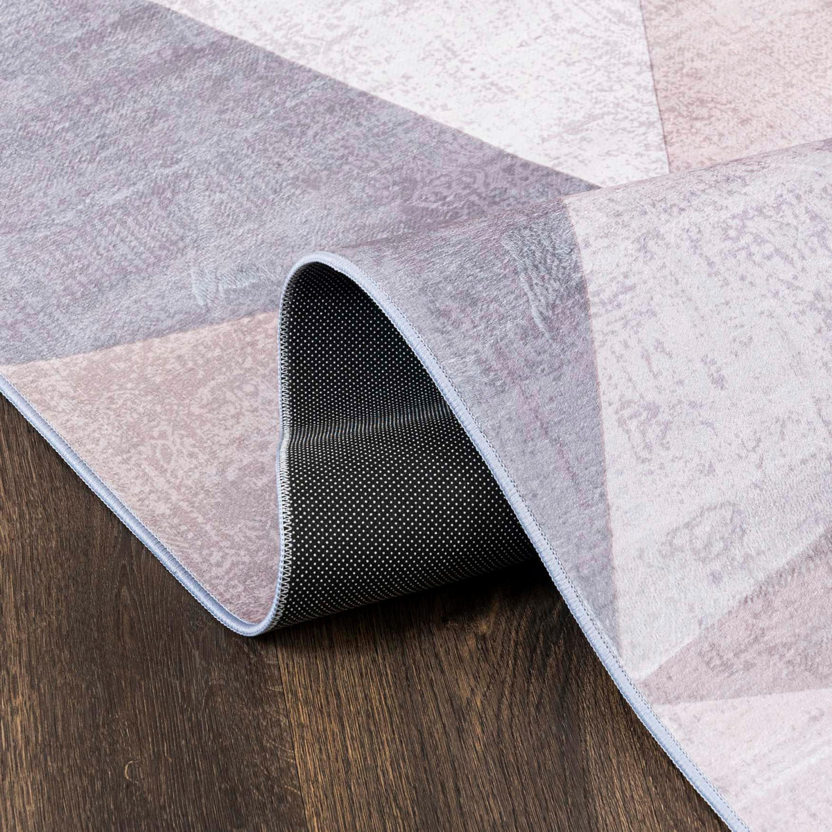 TEPPICH Beige Modern Geometrisch - Kurzflor Rechteckig, Modern, Stilvoll - 120 x 170 cm - Hellrosa/Creme, Textil (120/170cm) - Mazovia