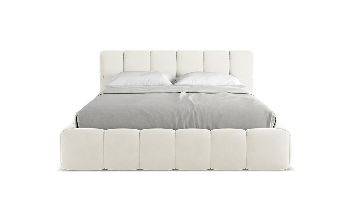 POLSTERBETT mit Bettkasten und Lattenrost 180x228 Beige - Beige/Creme, Kunststoff/Textil (160/200cm) - Makamii