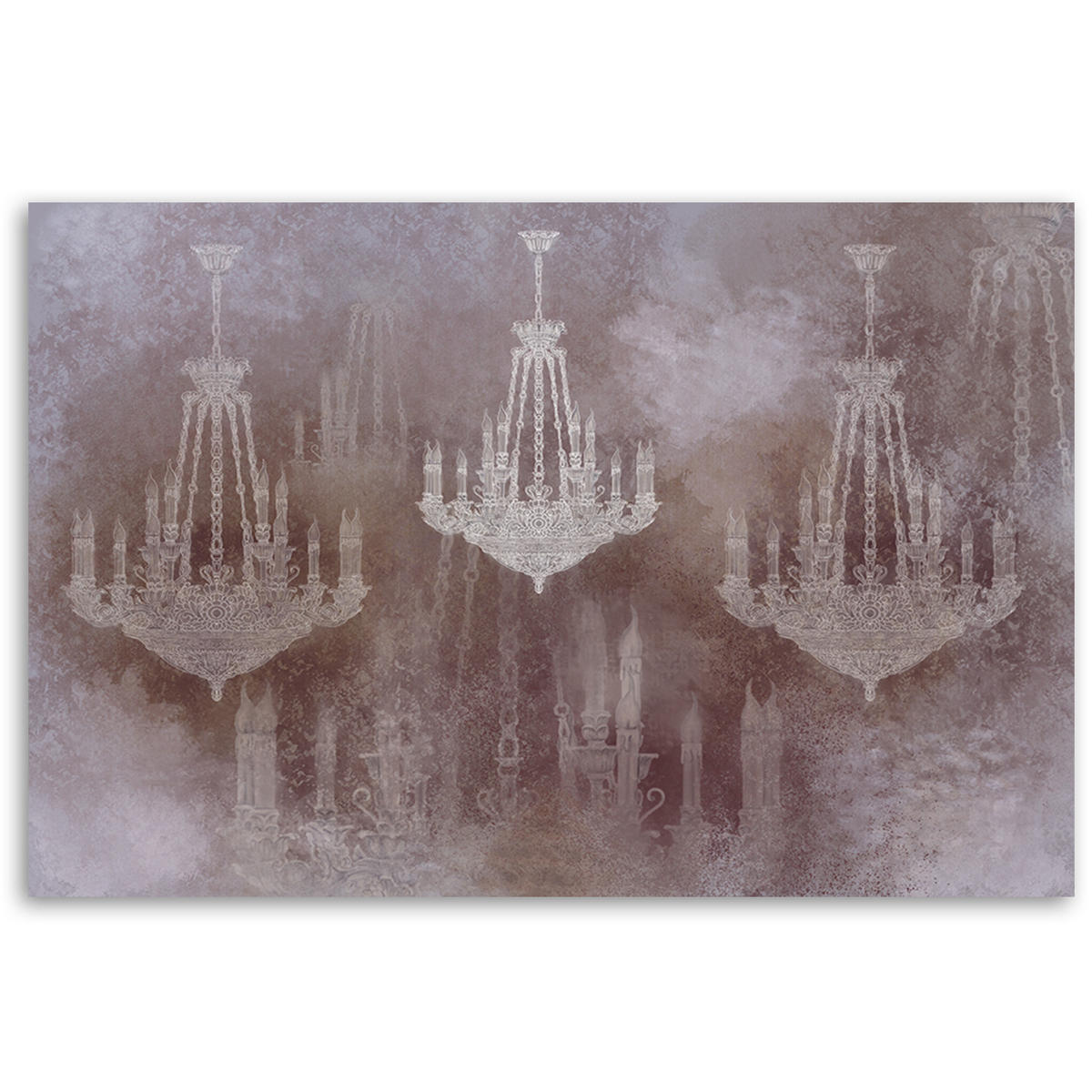 WANDBILD kronleuchter - Braun, Textil (60/40cm) - Feeby