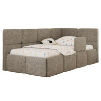 DĚTSKÁ POSTEL ARVO ALTA 90/200 - Šedá Strukturovaná látka - Pravá - šedá, textil (90/200cm) - MKS
