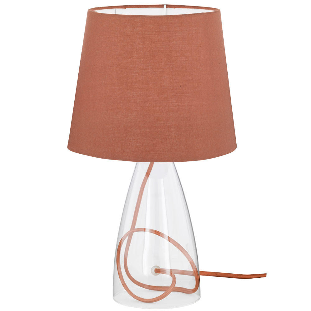 LED TISCHLEUCHTE Cara Braun Klar - Braun, Glas (20/20/36cm) - Wofi