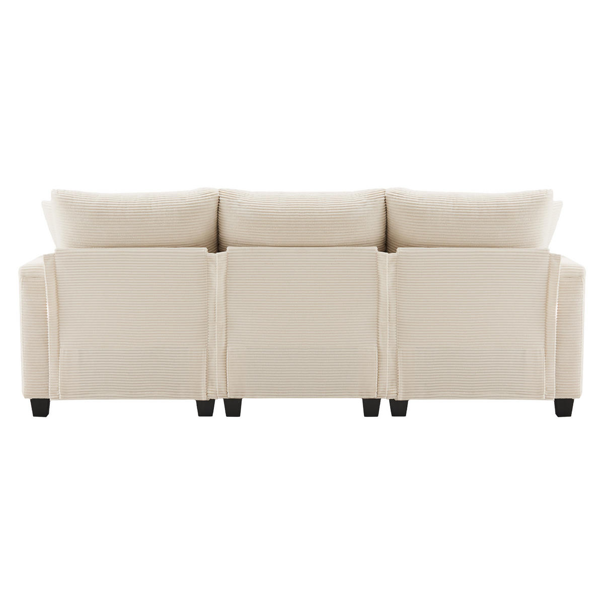 ECKSOFA 213.5/139/87 cm Beige mit Fußhocker, Getränkehalter, USB-Ladegerät und Armlehnenablage - Beige, Textil (213.5/139cm) - Oxeza