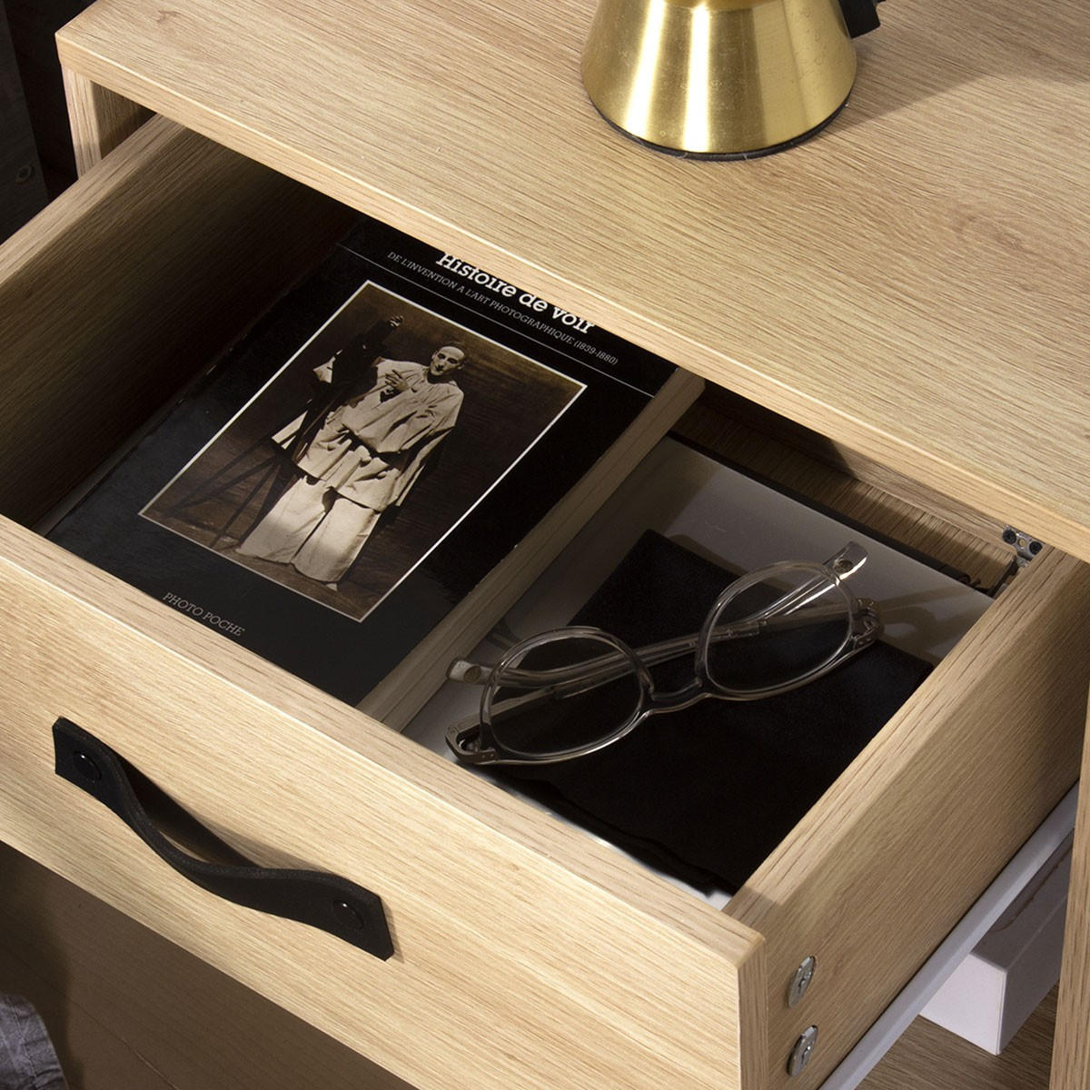 NACHTTISCH mit 1 Schublade und 1 Ablagefach - Apfelbaumfarben, Holzwerkstoff (28/41/39cm) - Calicosy