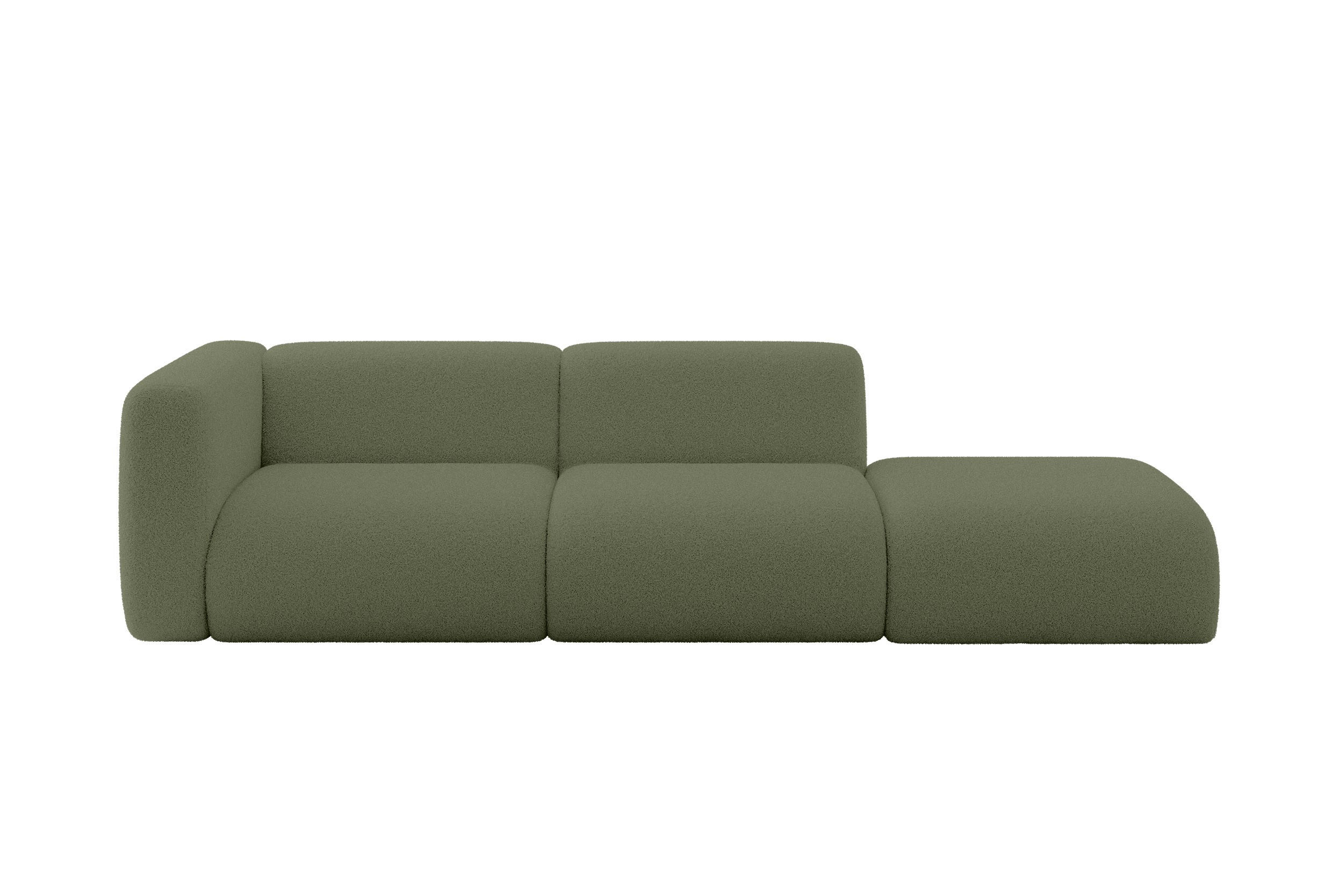 ALTDECOR POHOVKA S LEVOU OTOMANOU MIRA-S3 296x89x70 Zelená Bouclé