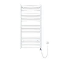 HANDTUCHHEIZKÖRPER elektrisch gebogen Weiß 120/60/5,6 cm - Weiß, Metall (60/120/5.6cm) - EMKE