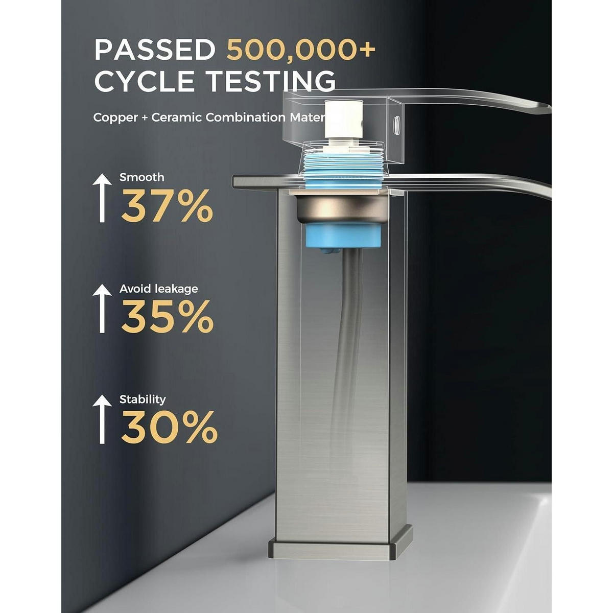 WASCHTISCHARMATUR Wasserfallauslauf gebürstetes Nickel 110 mm - Silberfarben, Metall (12.7/17.8/17.8cm)
