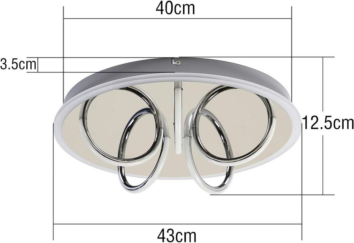 LED-DECKENLEUCHTE Ferdinand 43/43/13 cm - Silberfarben, Metall (43/43/13cm) - Nettlife