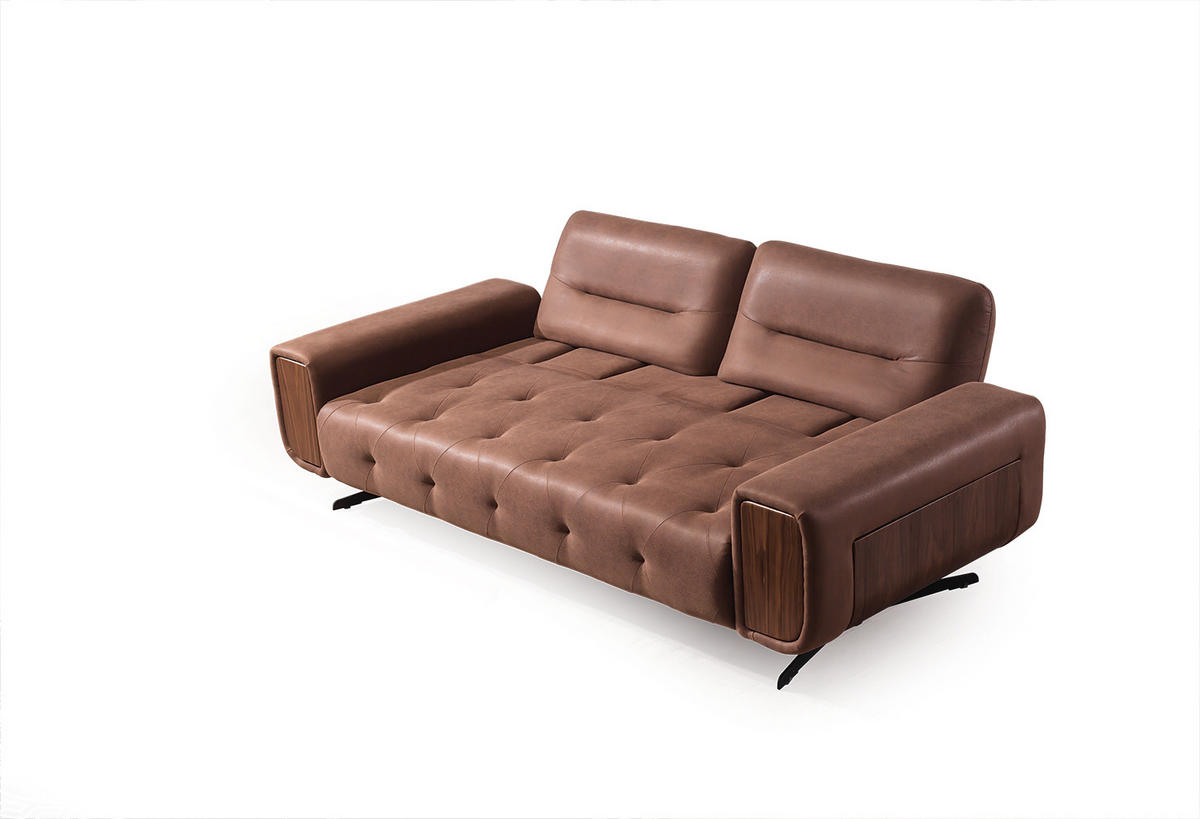 SOFA Hamilton 2-Sitzer BRAUN - Braun, Textil/Metall (200/82/100cm)