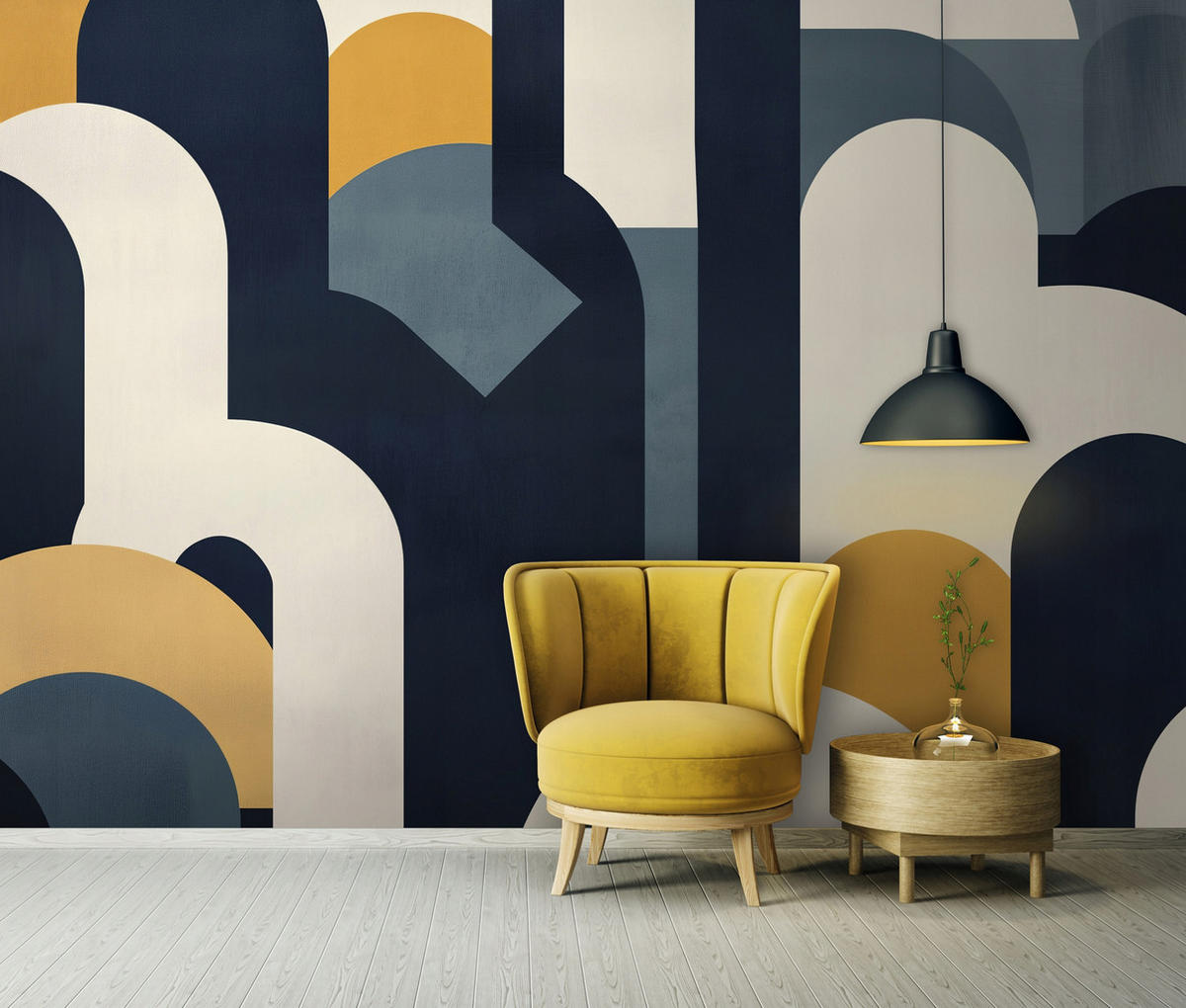 FOTOTAPETE Abstrakt Art Deco Vlies Tapete Wohnzimmer 400x280 - Multicolor, Papier (400/280cm) - Wallarena
