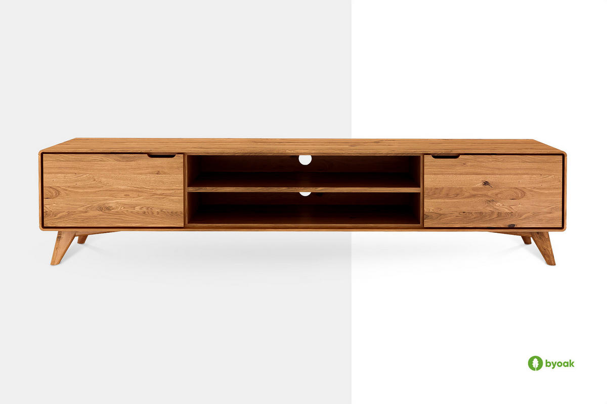 GREG HIFI-SCHRANK Wildeiche - Wildeiche, Holz (220/48/40cm) - byoak
